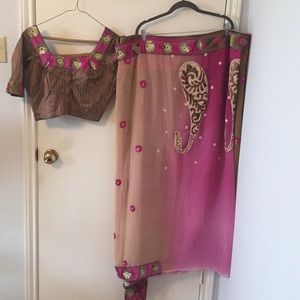 SPRING CLEANING:  Beautiful multi-color Saree.